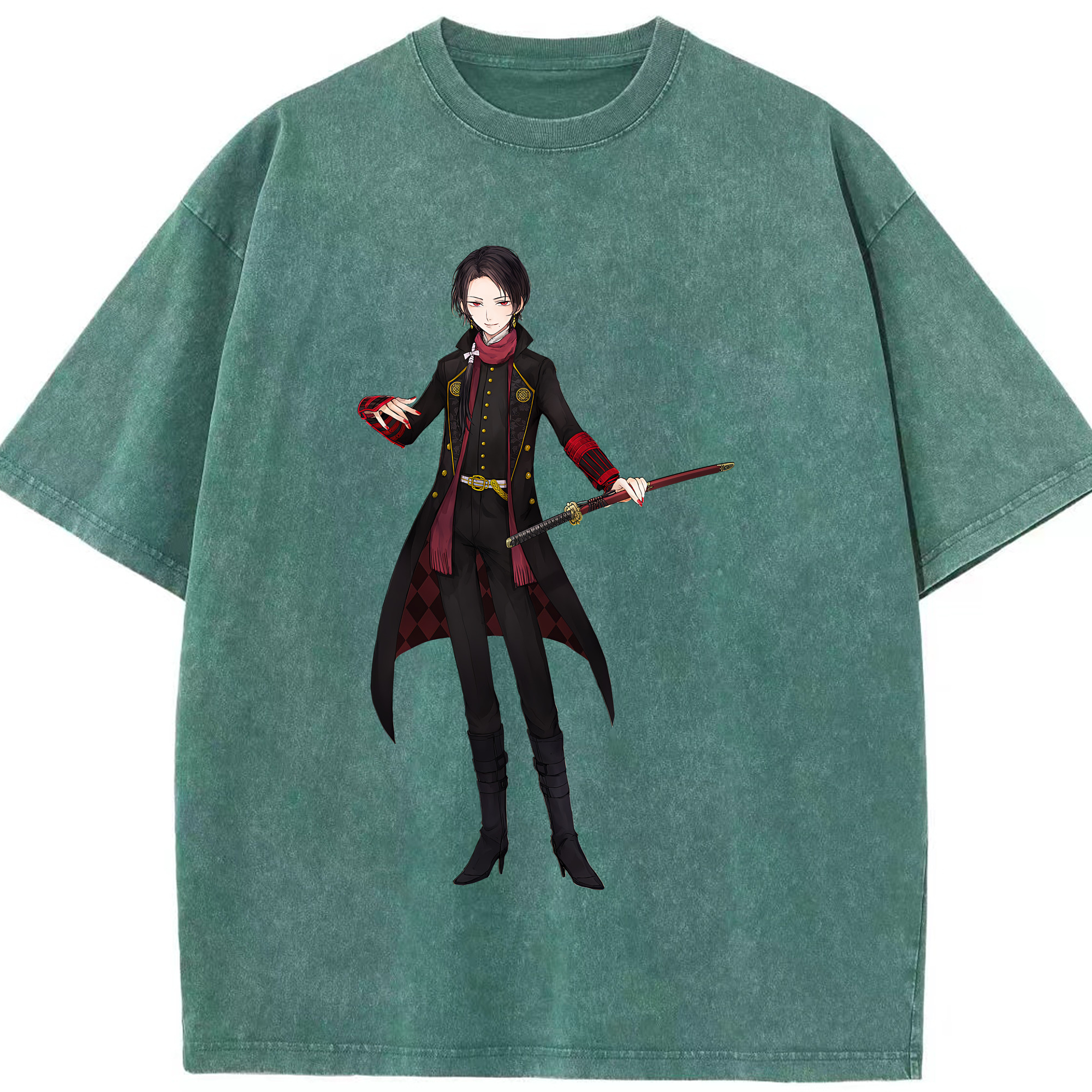 （画像用） 刀剣乱舞 Touken Ranbu 綿100% ヴィンテージ風 半袖Tシャツ（フロントプリント）